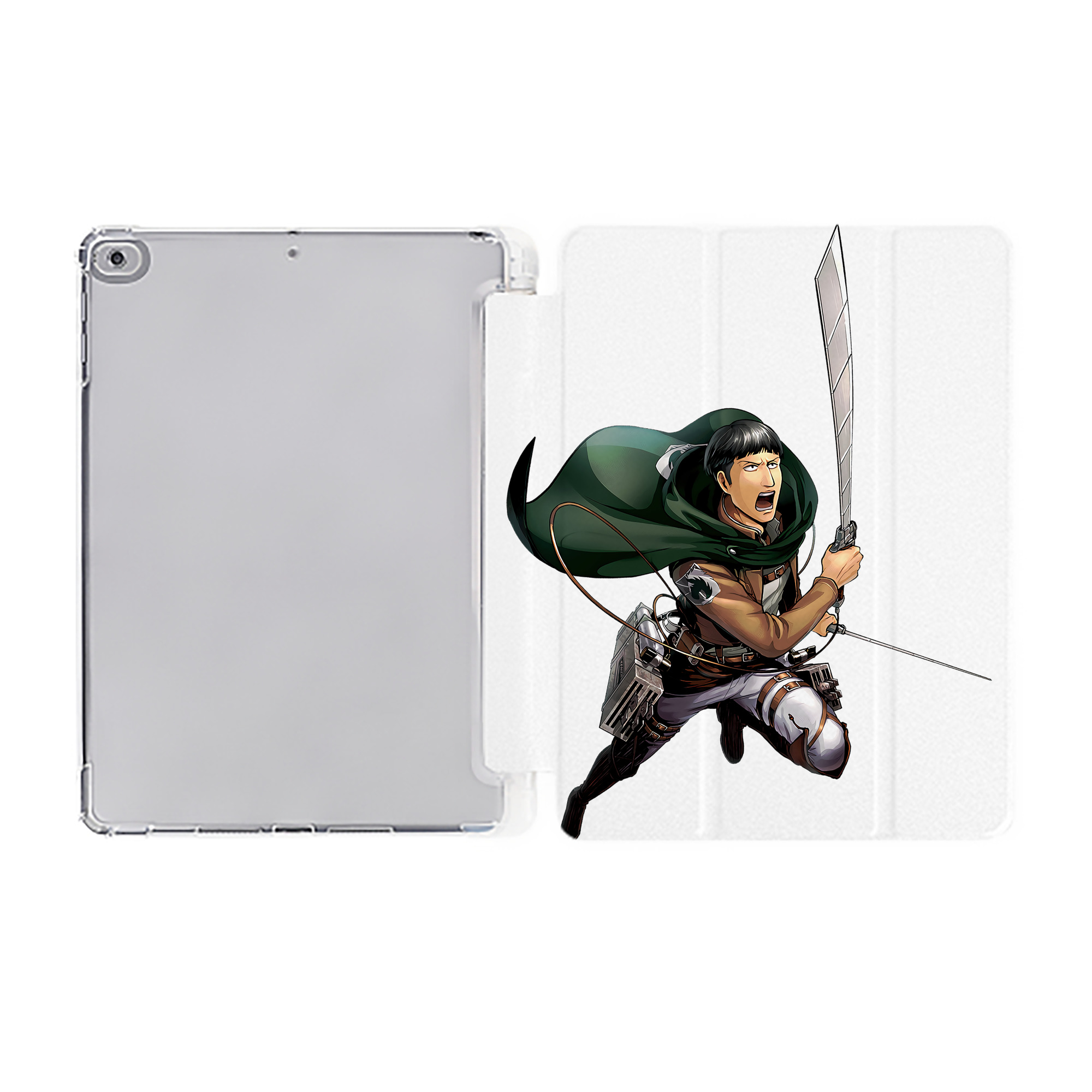（画像用） 進撃の巨人 Attack on Titan IPad ケース ペン収納付き 三つ折りスタンド PUレザー×シリコン 対応機種9.5/10.5/10.9インチ